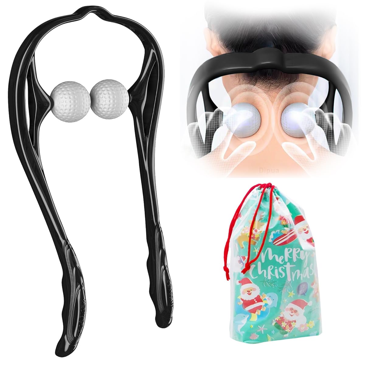 Dipua Neck Massager for Pain Relief Deep Tissue Self Trigger Point Shiatsu Shoulder Massager - Back and Neck Massager for Neck Shoulders Leg